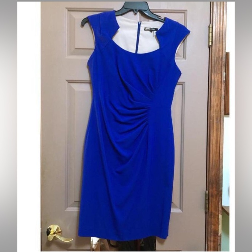 Ellen Tracy Royal Blue Cap-Sleeve Sheath Dress